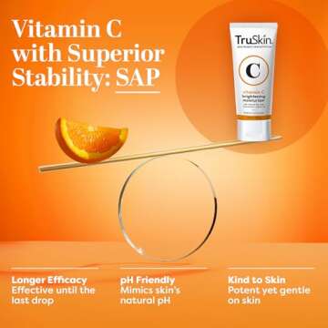 TruSkin Vitamin C Moisturizer Face Cream – Brightening, Anti Aging, Hydrating, Skin Wrinkle Cream – Vitamin B5, Vitamin E, Jojoba Oil, Aloe Vera & Green Tea, 2 Fl Oz