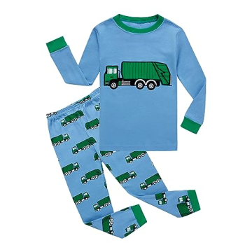 KikizYe Kids Garbage Truck Pajamas for Little Boys