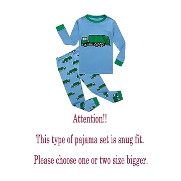KikizYe Kids Garbage Truck Pajamas for Little Boys