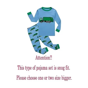 KikizYe Kids Garbage Truck Pajamas for Little Boys