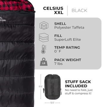 Comfortable TETON Sports Celsius XXL Sleeping Bag