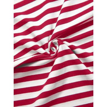 LilyCoco Women's Striped Puff Sleeve Top in Red White