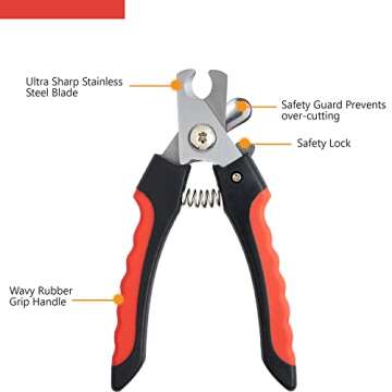 Petting Town Large Dog Nail Clippers for Medium and Large Sized Dogs (above 10Kgs)-Nail Clipper for Dogs with Nail File, Made of Professional Stainless Steel, Safe and Easy to Use (15.5 cm-6.1 inches)