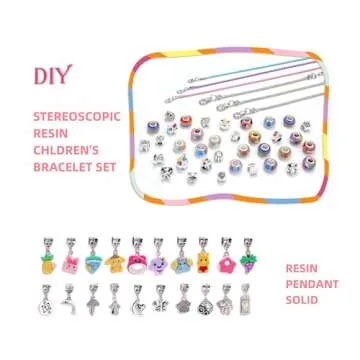 Eihatfif Charm Bracelet Making Kit,Unicorn/Mermaid Crafts Gifts Set for Girls Teens Age 4-12，Jewelry Making Supplies Beads