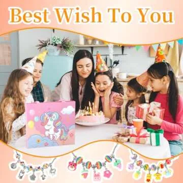 Eihatfif Charm Bracelet Making Kit,Unicorn/Mermaid Crafts Gifts Set for Girls Teens Age 4-12，Jewelry Making Supplies Beads
