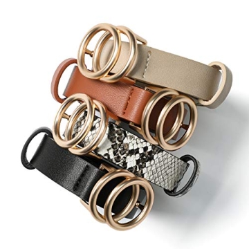 MORELESS Women's Thin Belts Stylish Skinny Waist Accessories