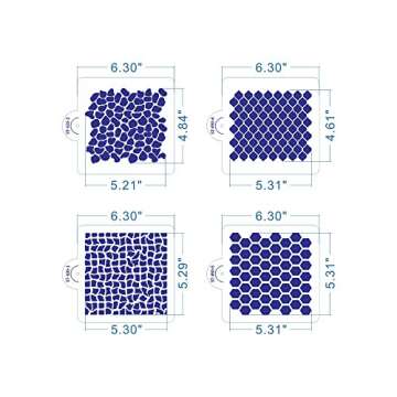 ART Kitchenware New 8pcs/set Wedding Cake Decorating Stencil Honeycomb Grain,Stone Grain Plastic Template Design Fondant Cake Cookies Stencil ST-830 Beige/Semi-Transparent