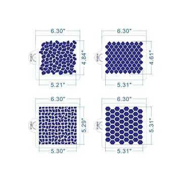 ART Kitchenware New 8pcs/set Wedding Cake Decorating Stencil Honeycomb Grain,Stone Grain Plastic Template Design Fondant Cake Cookies Stencil ST-830 Beige/Semi-Transparent