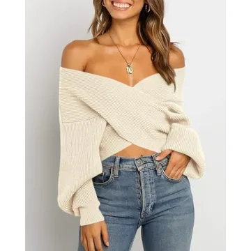 Women Casual Crossover V-Neck Sweater for Every Occasion
