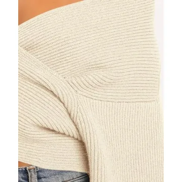 Women Casual Crossover V-Neck Sweater for Every Occasion