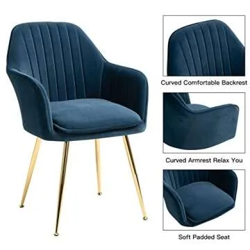 Elegant AVAWING Accent Arm Chairs Set of 4 Velvet
