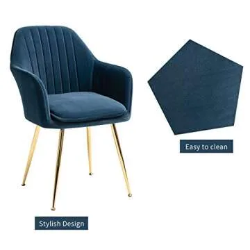 Elegant AVAWING Accent Arm Chairs Set of 4 Velvet