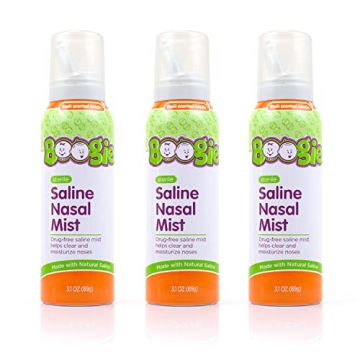 Boogie Baby Saline Nasal Spray Mist, Allergy Relief & Decongestant - 3 Pack