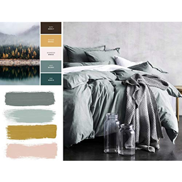 Eikei Washed Cotton Duvet Cover Set for Ultimate Comfort