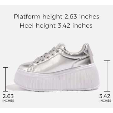 LUCKY STEP Women's Stylish Platform Sneakers for Comfort