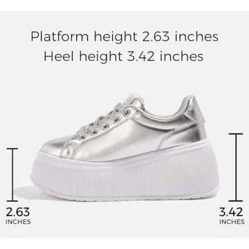 LUCKY STEP Women's Stylish Platform Sneakers for Comfort