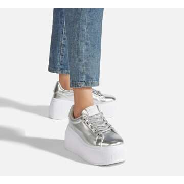 LUCKY STEP Women's Stylish Platform Sneakers for Comfort