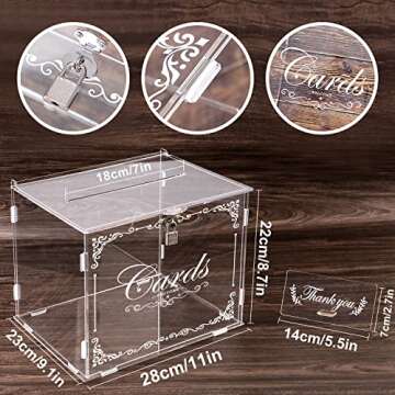 Ywlake Acrylic Wedding Card Box Money Post Gift Box Holder, Clear Card Box Large Letter Envelope Box...