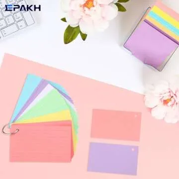 Epakh 300 Index Cards - Durable and Colorful Flashcards