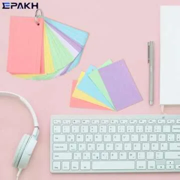 Epakh 300 Index Cards - Durable and Colorful Flashcards