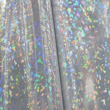 Silver Holographic Shattered Glass Skater Mini Skirt