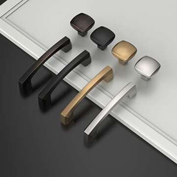 Asidrama 10 Pack 3 Inch(76mm) Champagne Bronze Kitchen Cabinet Handles, Brushed Brass Cabinet Pulls Kitchen Gold Cabinet Hardware for Cupboard Drawer Pulls