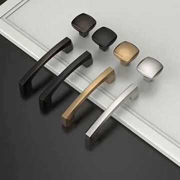 Asidrama 10 Pack 3 Inch(76mm) Champagne Bronze Kitchen Cabinet Handles, Brushed Brass Cabinet Pulls Kitchen Gold Cabinet Hardware for Cupboard Drawer Pulls