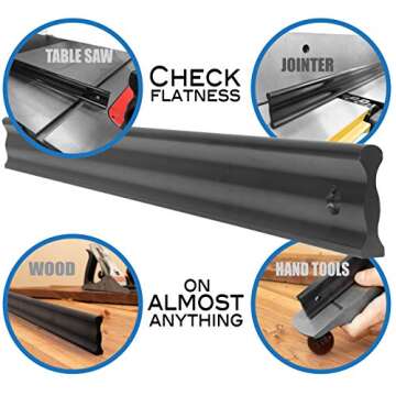 Peachtree Woodworking Supply Fulton 24 Inch Long Anodized Aluminum Straight Edge Bar with .001 Toler...