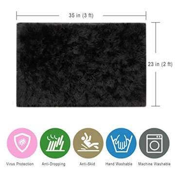 JOYFEEL Shaggy Faux Fur Area Rug for Bedroom Decor