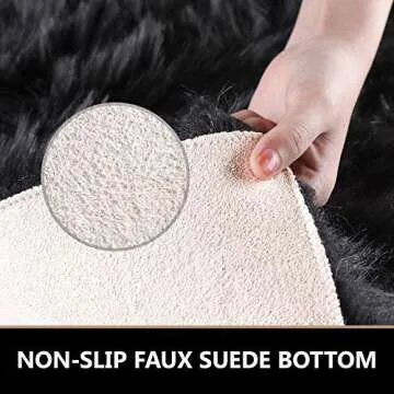 JOYFEEL Shaggy Faux Fur Area Rug for Bedroom Decor