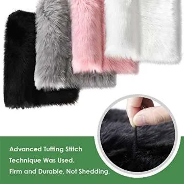 JOYFEEL Shaggy Faux Fur Area Rug for Bedroom Decor