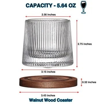 Creative Rotating Whiskey Glass Set of 2, Unique Gift for Spirits Lovers