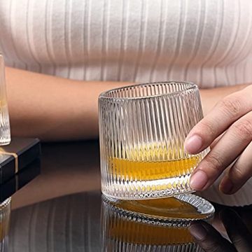 Creative Rotating Whiskey Glass Set of 2, Unique Gift for Spirits Lovers