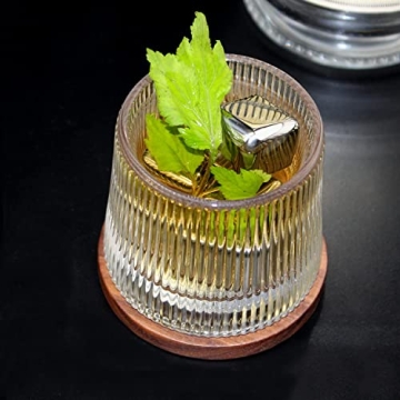 Creative Rotating Whiskey Glass Set of 2, Unique Gift for Spirits Lovers