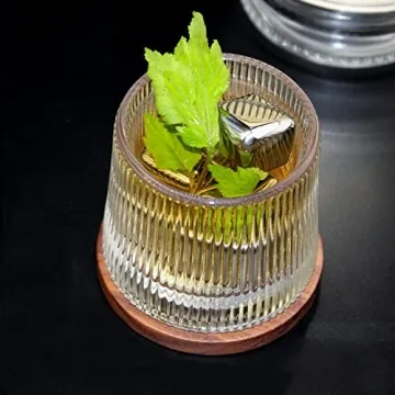 Creative Rotating Whiskey Glass Set of 2, Unique Gift for Spirits Lovers