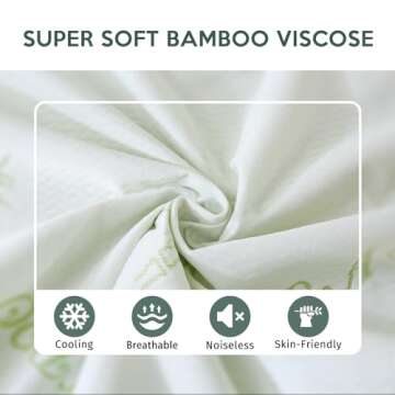 Premium 100% Waterproof Queen Size Mattress Protector, Breathable Mattress Cover Queen Size Bed, Cooling 3D Air Fabric Bed Pad Cover, Deep Pocket 8"-21"