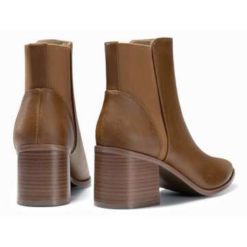Coutgo Womens Stylish Pointed Toe Ankle Boots for Comfort