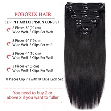 Pobokix Clip in Hair Extensions For Effortless Volume