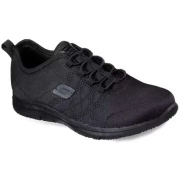 Skechers Women's Ghenter Srelt Work Shoe, Black, 7 Wide