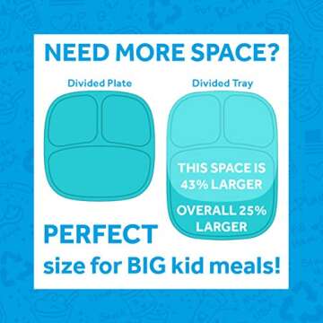 Durable Deep Walled Divided Plates for Kids - Re-Play