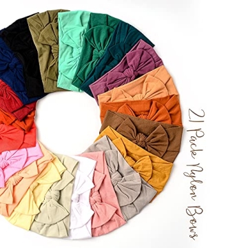 Prohouse Baby Nylon Headbands - 21PCS Soft & Stretchy