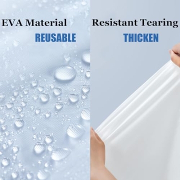 HLKZONE Raincoat, [2 Pack] Reusable Rain Ponchos Portable EVA Rain Coats Packable Rain Jackets with Hood and Drawstring