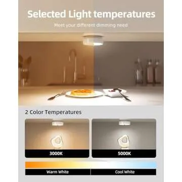 EZVALO Puck Lights with Remote 6Pack, Rechargeable 1200mAh Motion Sensor Under Cabinet Lights, 2 Color Temps LED Closet Lights Group Control, Dimmable Under Counter Lights for Kitchen, Bedroom