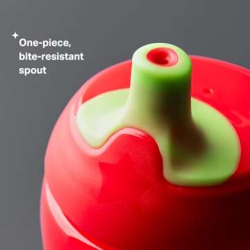 Tommee Tippee Sporty Bottle, Sippy Cup for Toddlers, 12 Months+, 10oz, Spill-Proof, Bite Resistant Spout, Easy to Hold Design, Pack of 3, Pink, Red and Orange