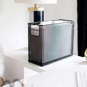 BLU MONACO 5-Piece Black Desk Organizer Set for Office