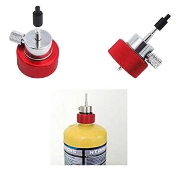 ARusyna Airsoft Propane Filling Adapter Green Gas Tank Connector Valve with Silicone Oil Port Gas Adapter