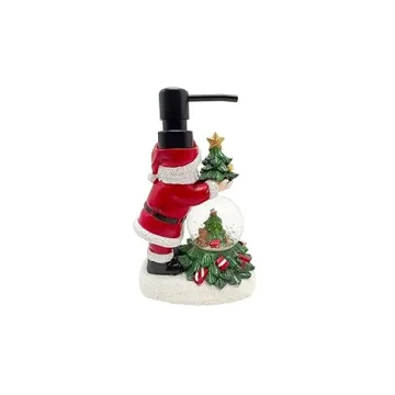 Elegant Santa Globe Lotion Pump Dispenser for Holiday Decor
