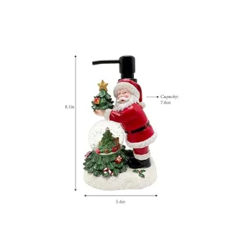 Elegant Santa Globe Lotion Pump Dispenser for Holiday Decor