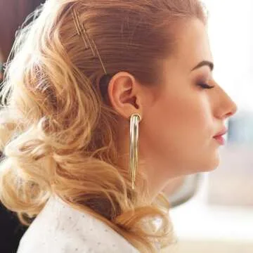 Aprilery Long Tassel Gold Dangle Earrings for Women, Trendy 14K Gold Plated Statement Drop Earrings Metal Chain Cocktail Party Jewelry for Her (Gold Cuff A)