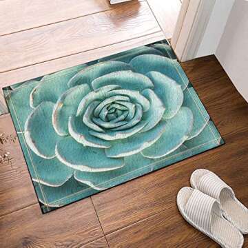 Cactus Succulents in a Planter Bath Rugs Non-Slip Floor Entryways Outdoor Indoor Front Door Mat Bath...